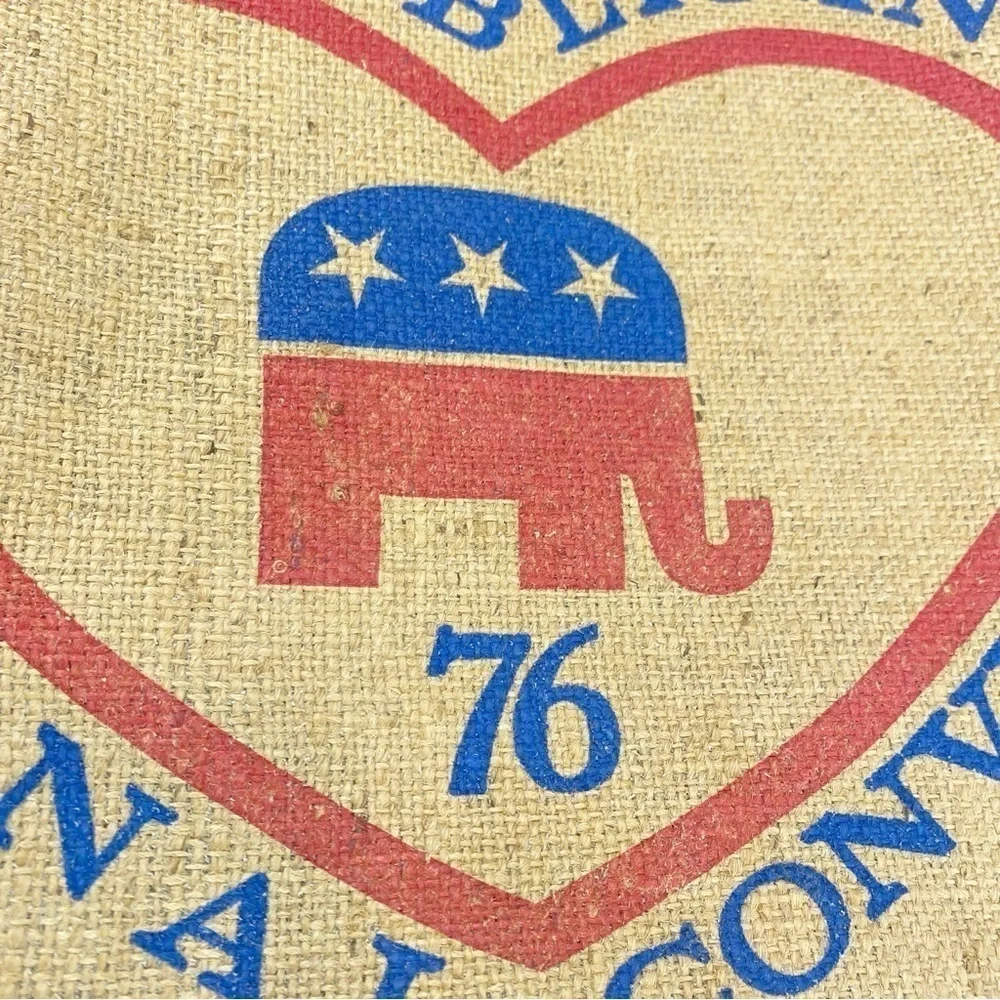 GOP Republican Convention 1976 Swag Flour Sack Canvas Tote Bag Vintage